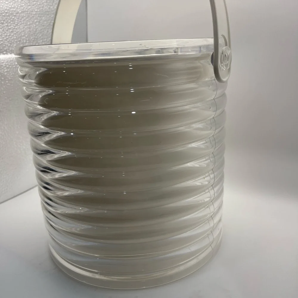 Vintage 70s Clear Acrylic Ice Bucket MCM Made in USA